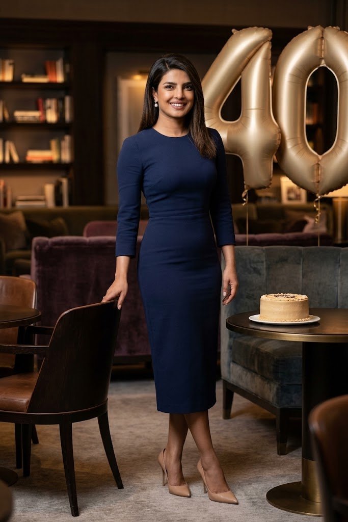 Timeless Navy Blue 40th Birthday Portrait