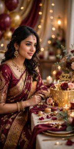 Elegant Saree Birthday Portrait Prompt for Women (Gemini)